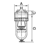 RIEGLER Riegler Filtre »Standard«, avec récipient en polycarbonate, 5 µm, BG 3, G 3/4 Quantité:1