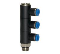 RIEGLER Riegler L-Collecteur multiple « Série Bleue », 3 voies, pivotant, G 1/4 à Ø8mm Quantité:1