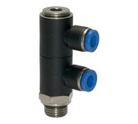 RIEGLER Riegler L-Distributeur multiple »Série bleue«, 2 voies pivotant, G 1/2 à Ø12mm Quantité:1