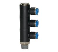 RIEGLER Riegler L-Distributeur multiple »Série bleue«, 3 voies, pivotant, R 1/4 a. Ø4mm Quantité:1