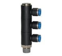 RIEGLER Riegler L-multiprise »Série Bleue«, 3 voies, pivotante, R 3/8 à Ø6mm Quantité:1