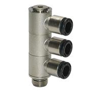 RIEGLER Riegler L-Multiprises 3 voies « click-clock », pivotant, G 1/8 à Ø 4 mm Quantité:1