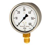 RIEGLER Riegler Manomètre à capsule, acier CrNi, G 1/2 bas, 0-160 mbar, Ø 100, 6843 Quantité:1
