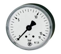RIEGLER Riegler Manomètre standard, boîtier en tôle d'acier, G 1/4 arrière, 0-100,0 bar, Ø63 Quantité:1