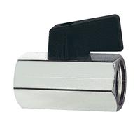RIEGLER Riegler Mini-vanne à bille, surface lisse, MS nickelé, G 3/4 F, DN 13,5 Quantité:1