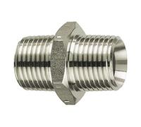 RIEGLER Riegler Nipple à double filetage, R 3/8 a., R 1 a., SW 36, acier inoxydable 1.4571 Quantité:1