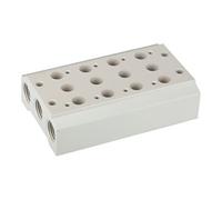 RIEGLER Riegler Placa de base multiple pour électrovannes 5/2-5/3, 3 pos., M5, G 1/8 Quantité:1