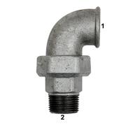 RIEGLER Riegler Raccord coudé 97, F/F, Rp 2, R 2, fonte malléable noire Quantité:1