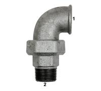 RIEGLER Riegler Raccord coudé 98, M/F, Rp 1, R 1, fonte malléable noire Quantité:1