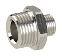 RIEGLER Riegler Raccord double filetage, cyl., G 1/2 ext., G 3/4 ext., clé 32, MS chromé Quantité:1