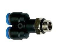RIEGLER Riegler Raccord en Y à visser « Série bleue », pivotant, M5 extérieur, Ø 6 mm Quantité:1