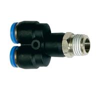 RIEGLER Riegler Raccord en Y à visser « Série Bleue », pivotant, R 1/2 ext., Ø 6 mm Quantité:1