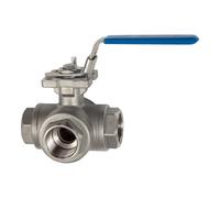 RIEGLER Riegler Robinet à boisseau sphérique 3 voies, alésage en T, acier inoxydable 1.4408, G 1, DN 25, 11082 E-ES Quantité:1