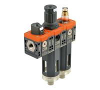 RIEGLER Riegler Robinet d'arrêt, régulateur de filtre et lubrificateur »SYNTESI«, BG2, G 3/8, 20µm, 0…8 bar, RMSA Quantité:1