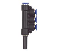 RIEGLER Riegler T-Dérivateur multiple 3 voies, raccord cannelé 10 mm « Série bleue » Ø connex. 3x6 Quantité:1