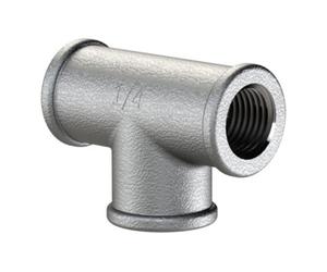 RIEGLER Riegler Té 130, F/F/F, Rp 3, fonte malléable noire galvanisée à chaud Quantité:1