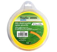Riegolux 107638 Fil de débroussailleuse nylon rond, jaune 3 mm x 54 m