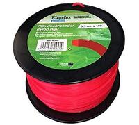 Riegolux 107667 Fil débroussailleuse en Nylon carré, Rouge, 3 mm x 100 m