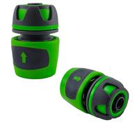 RIEGOPRO Connecteurs Rapides pour Tuyau d'Arrosage de Jardin - Bicomposant Antidérapant - Lot de 2 Pièces (15mm, Sans Aquastop)