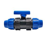 RIEGOPRO Valve PE Fitting, Raccord Tuyau d'Arrosage, Raccord de Tuyau pour Irrigation en Polyéthylène, Clé à Passage Directe (20 mm)