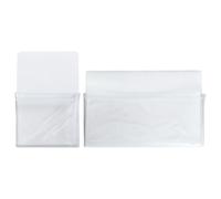 Rieoany Porte Stylos Magnétique pour Frigo et Tableau Blanc, Pochette de Rangement Magnétique pour Marqueurs et Stylos, Organiseur PVC Magnétique 10 x 16 x 1.5 cm et 16 x 24 x 1.5 cm, Blanc