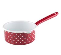 Ress Country Pünktchen Rouge Casserole Ø14cm, 0.75 litre avec bec verseur Emaille Induction