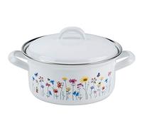 Riess Casserole avec couvercle Ø18cm 1,6L Flora émail