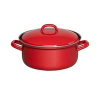 Riess Casserole avec couvercle Ø20cm 2L Color Rouge Émail