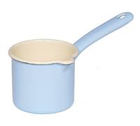 Riess, 0283-006 Gobelet à bec avec anse 9 Classic - Bunt/Pastell, couleur bleu pastel, diamètre 9 cm, hauteur 11,4 cm, contenance 0,5 l, émail, pot à lait, induction