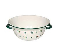 Riess, 0296-049 Weitling 28 4,0 l Country - Gmunder Streublums, Ø 28 cm, hauteur 12 cm, capacité 4 litres, émail, blanc avec fleurs dispersées, induction