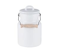 Riess Grand-mère Pot à lait Couvercle émaillé/poignée en bois 1,5 litre Émail Classic Blanc