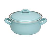 Riess Casserole avec couvercle Ø16cm 1,2L Nature Green Light émail