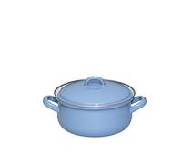 Riess Casserole avec couvercle Ø18cm 1,6L Nature Blue Medium Émail