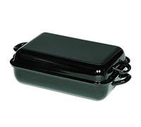 RIESS Cocotte Profi 37x26x12,5cm noir émaillé avec couvercle