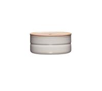 RIESS Boîte de conservation - Boîte de rangement en émail avec couvercle en bois de frêne Truehomewear 6cm 615ml gris