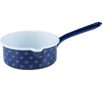 Riess Casserole à long manche avec grand bec Ø16cm 1L Dirndlblau Émail