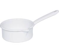 Riess Casserole à manche en émail avec grand bec verseur 14 cm 0,75 litre Classic Blanc