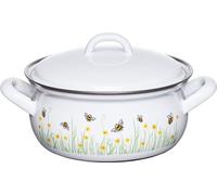 Riess Casserole avec couvercle Ø16cm 1L Abeille Emaille