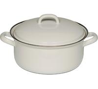 Riess Casserole avec couvercle Ø18cm 1,6L Blanc Émail