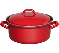 Riess Casserole avec couvercle Ø18cm 1,6L Color Rouge Émail