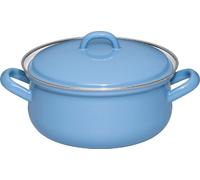 Riess Casserole avec couvercle Ø18cm 1,6L Nature Blue Medium Émail