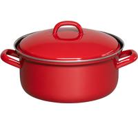 Riess Casserole avec couvercle Ø20cm 2L Color Rouge Émail