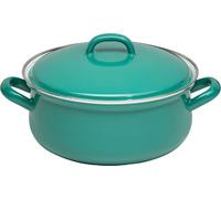 Riess Casserole avec couvercle Ø20cm 2L Nature Green Dark Emaille