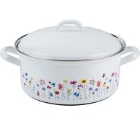 Riess Casserole avec couvercle Ø22cm 3L Flora émail