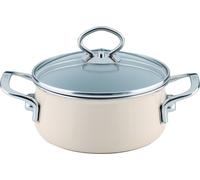 Riess Casserole avec couvercle en verre Ø16cm 1,3L Avorio émail