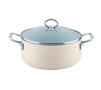 Riess Casserole avec couvercle en verre Ø24cm 3,7L Avorio émail