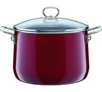 Riess Casserole Nouvelle avec couvercle en verre Ø24 cm 6,5 litres Rosso extra fort Emaille Induction