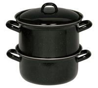 Riess Cuiseur de pommes de terre avec couvercle Ø18cm 2 litres 3 pièces Classic Noir Émail