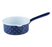 Riess Casserole à long manche avec grand bec Ø16cm 1L Dirndlblau Émail