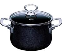 Riess Marmite à viande Black Magic avec couvercle en verre Ø16cm 2 litres Emaille Nouvelle extra forte